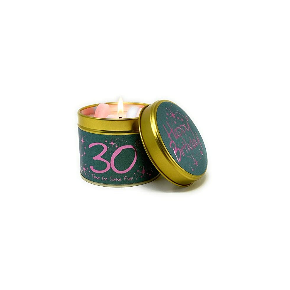 Lily Flame Happy Birthday 30th Scented Candle Tin