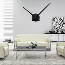 URAQT Large Clock Hands and Mechanism, Modern Black Long Hands Wall Clock, DIY Silent Movement Mechanism Battery Powered Wall Clock for Living Room