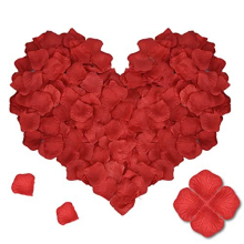 SUSNUAN 1000 Pieces Red Rose Petals, Artificial Silk Rose Petals for Bedroom, Emulation Rose Flowers Petals for Wedding, Anniversary, Valentine's Day,
