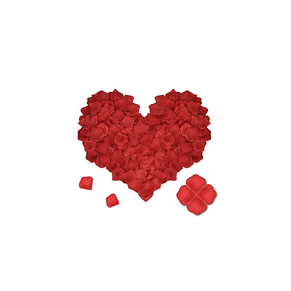Susnuan 1000 Pieces Rose Petals, Artificial Silk Rose Petals For Bedroom, Emulation Rose Flowers Petals For Wedding, Anniversary, Valentine's Day, Red
