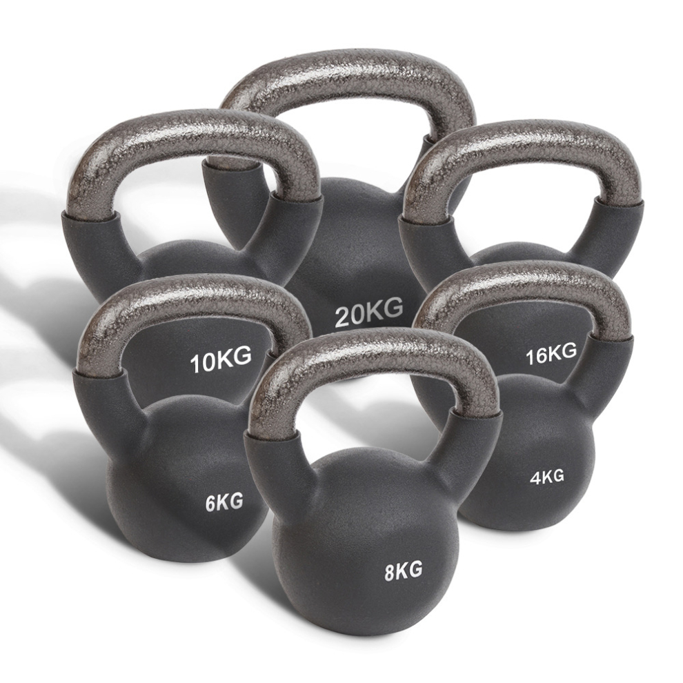 (4Kg) PhysioRoom Black Kettlebell 4kg - 20kg