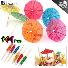 (2 X 144 Cocktail Umbrella) Cocktail Umbrellas Paper Umbrella For Party Food Drink Decoration 144 Pcs