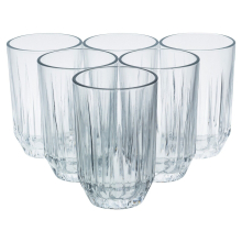 Set of 6 Tall Drinking Glasses Tumblers Water Spirits Cordial Juice Milk 350ml