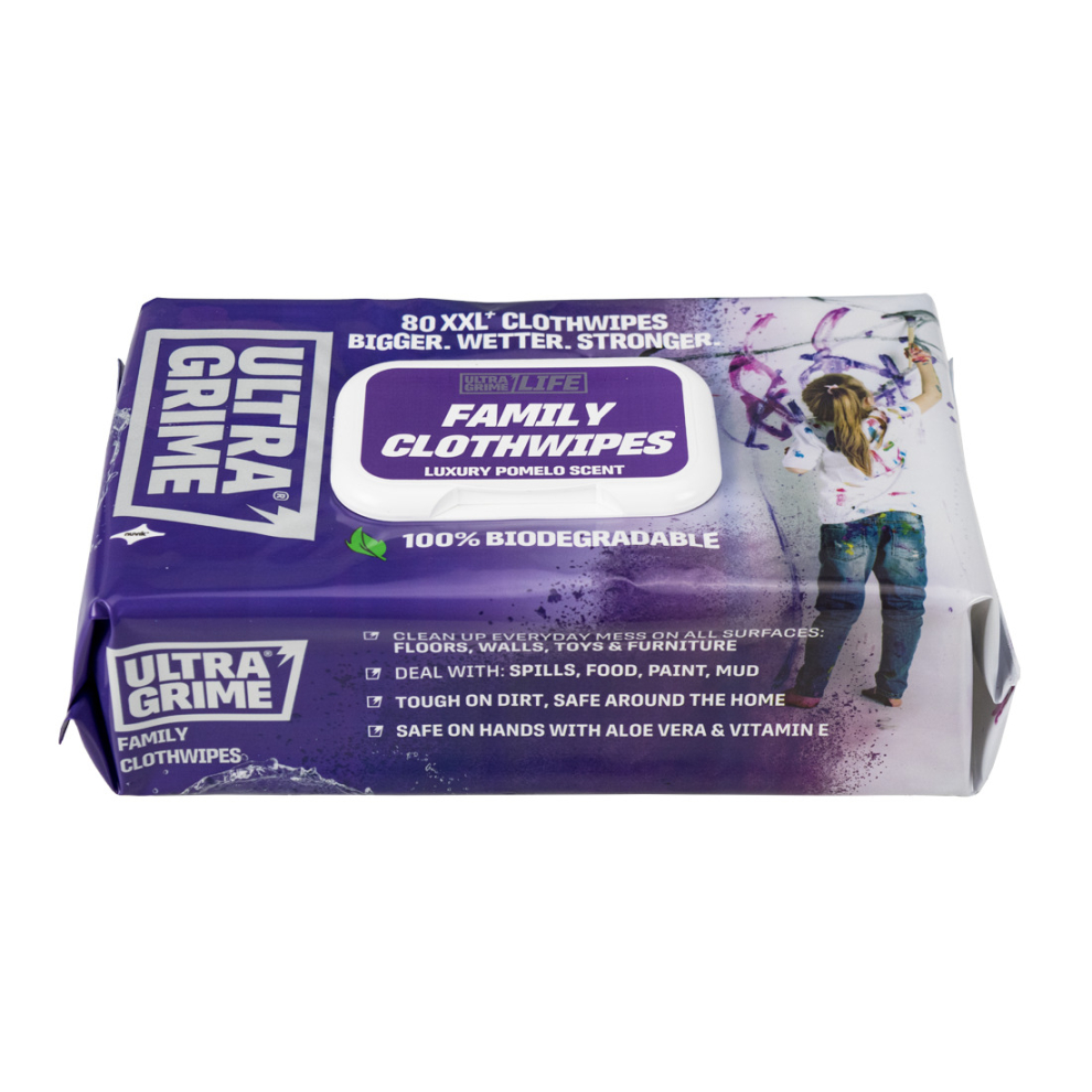 Ultragrime Life Family Xxl+ Clothwipes 80 Pack X 2