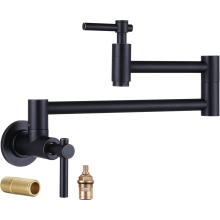 (Type A Bronze) Copper Pot fill Faucet Over Stove, Wall Mount Kitchen Faucet, Brass Folding Faucet Double Swing Arm