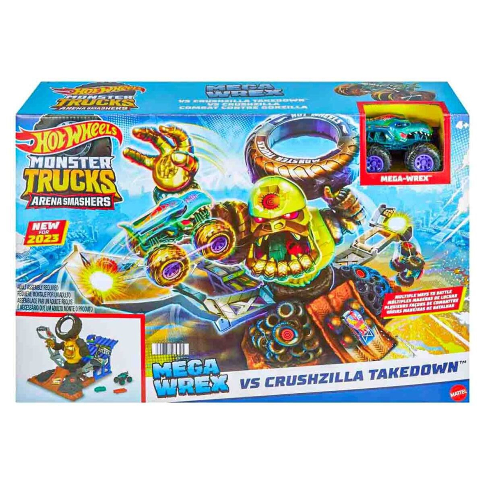 Hot Wheels Monster Trucks Arena Smashers Mega Wrex Vs Crushzilla