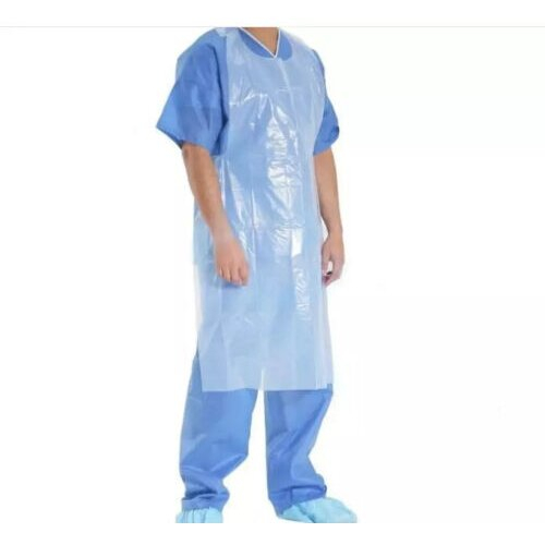 (White, 500) Disposable Plastic Aprons Blue or White Eco Flat Pack Polythene Aprons 2
