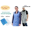 (White, 500) Disposable Plastic Aprons Blue or White Eco Flat Pack Polythene Aprons 1