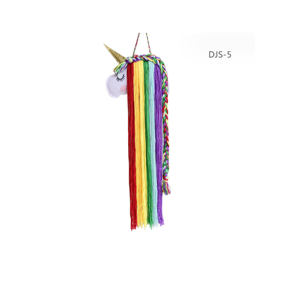(DJS-5) âUnicorn Rainbow Yarn Tassels Hair Clips Hanger-image-OPC-PDDJXK6-NEW