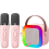 Mini Karaoke Machine for Kids Portable Bluetooth Speaker & 2 Microphone with LED 1