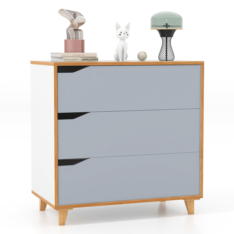 Casart 3-Drawer Chest Storage Cabinet Dresser Freestanding Organizer Anti-Tripping