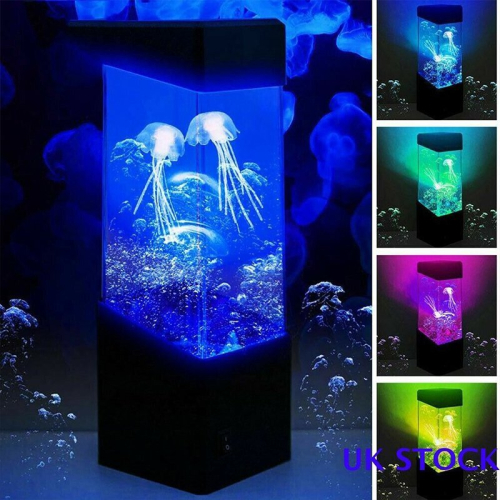 USB Jellyfish Lava Tank Aquarium Lamp - Color-Changing Mood Light for Desk, Relaxing Sleep, Gift for Birthday/Holiday