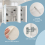 Costway Wall-Mounted 3-Door Bathroom Mirror Cabinet Cupboard Adjustable Shelves 5