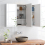 Costway Wall-Mounted 3-Door Bathroom Mirror Cabinet Cupboard Adjustable Shelves 1