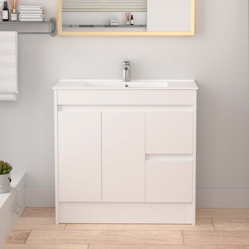 900mm Bathroom Vanity Unit & Basin Sink Freestanding Cabinet Gloss ...
