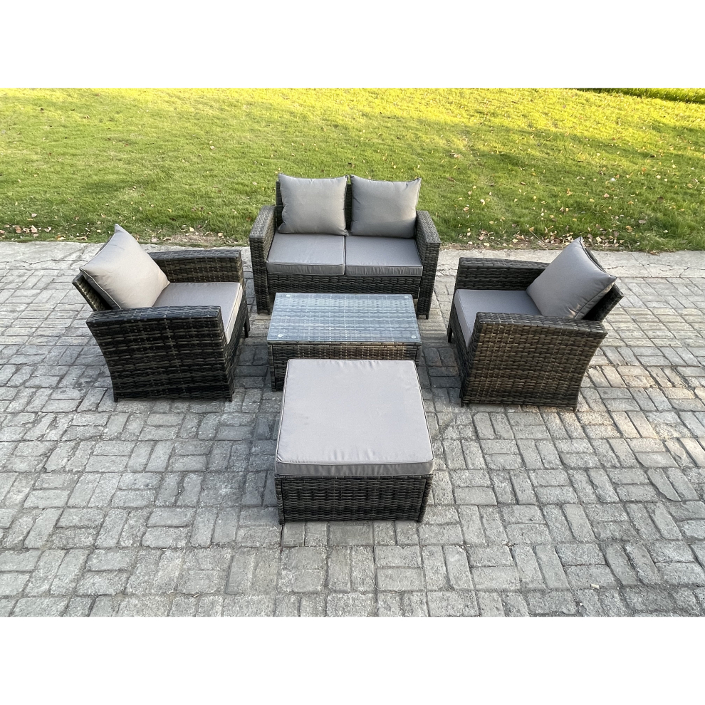 Fimous Outdoor Lounge Sofa Set Wicker Rattan Garden Furniture Set With Coffee Table