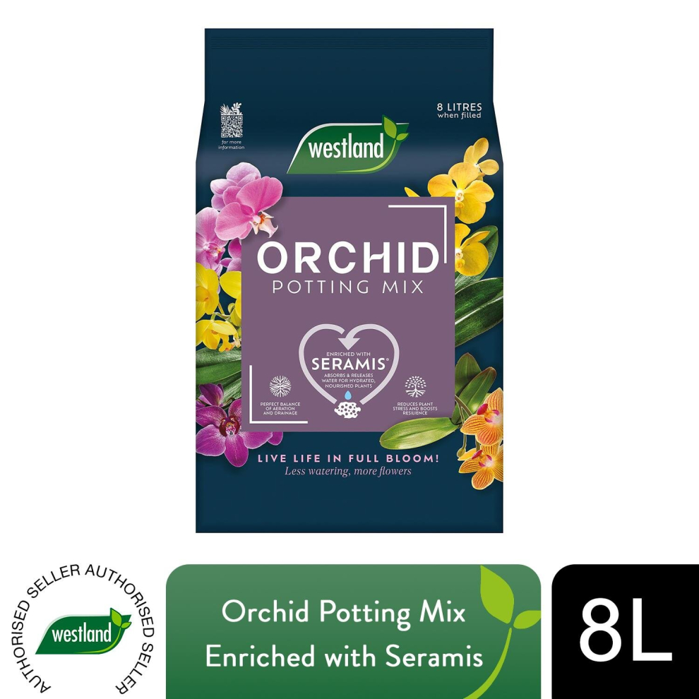 Westland Orchid Potting Mix Peat Free Enriched with Seramis, 8 Litre