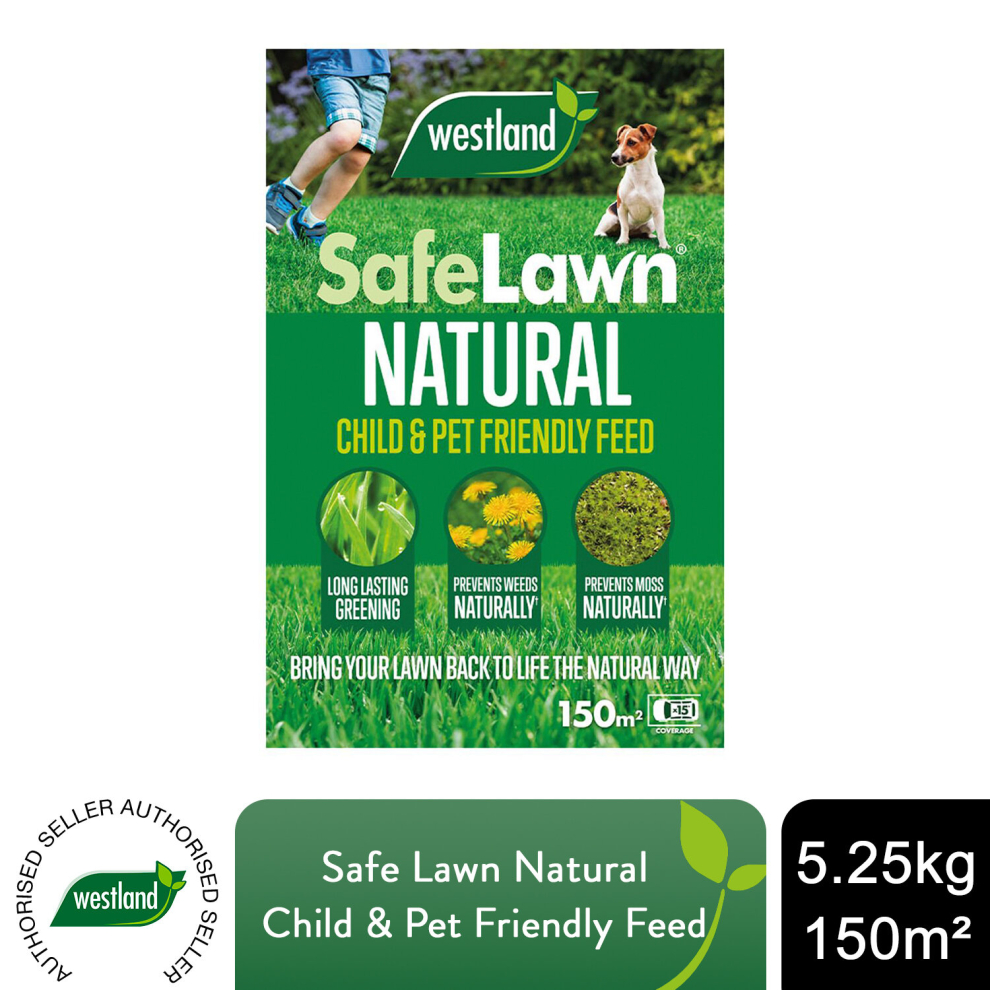 Westland SafeLawn Natural Lawn Feed Child & Pet Friendly Treats, 150m²