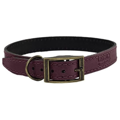 HugglePets (Medium, Merlot) HugglePets Legacy Leather Dog Collar