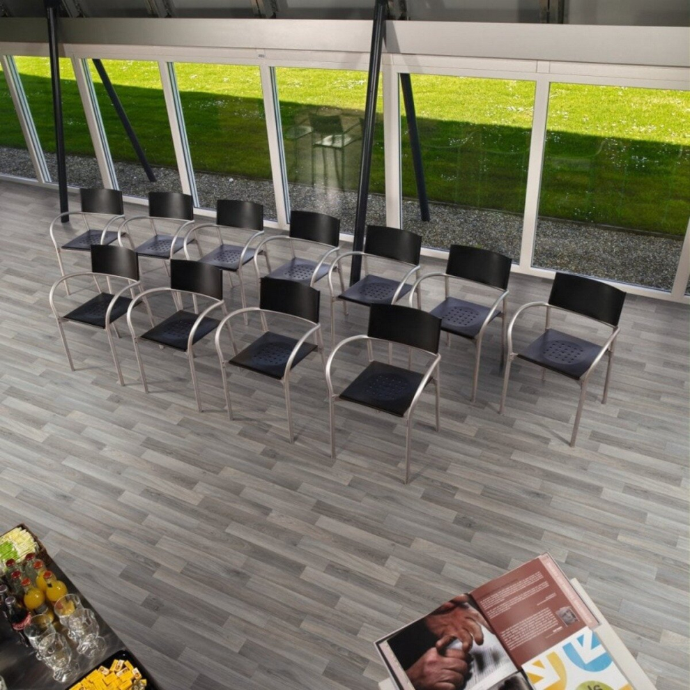 (7M(23') X 4M(13'1")-28Mâ², Mercury Grey Narrow Plank) Narrow Wood Effect Lino Vinyl Flooring For Livingroom Kitchen Vinyl Sheet 9506747376244