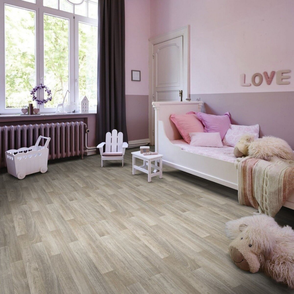 (2M(6'6") X 2M(6'6")-4Mâ², Light Brown Narrow Plank 007) Narrow Pattern Wood Effect Lino Vinyl Flooring For Livingroom Kitchen Vinylsheet 9502589249722