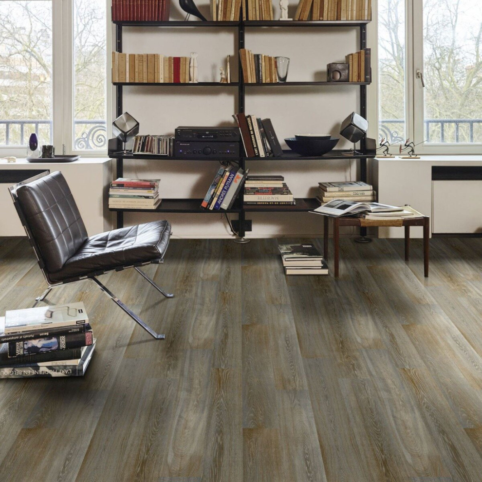 (1M(3'3") X 4M(13'1")-4Mâ², Grey Brown Narrow Plank 005) Narrow Pattern Wood Effect Lino Vinyl Flooring For Livingroom Kitchen Vinylsheet 9501272685748