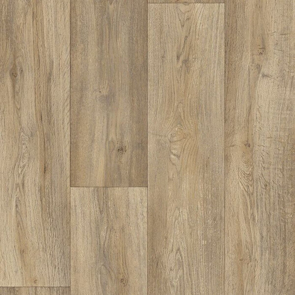 (4M(13'1") X 4M(13'1")-16Mâ², Derby Beige Narrow Plank) Cushion Backed Non Slip Wood Effect Lino Vinyl Flooring For Home Kitchen Bedroom 9503614231996