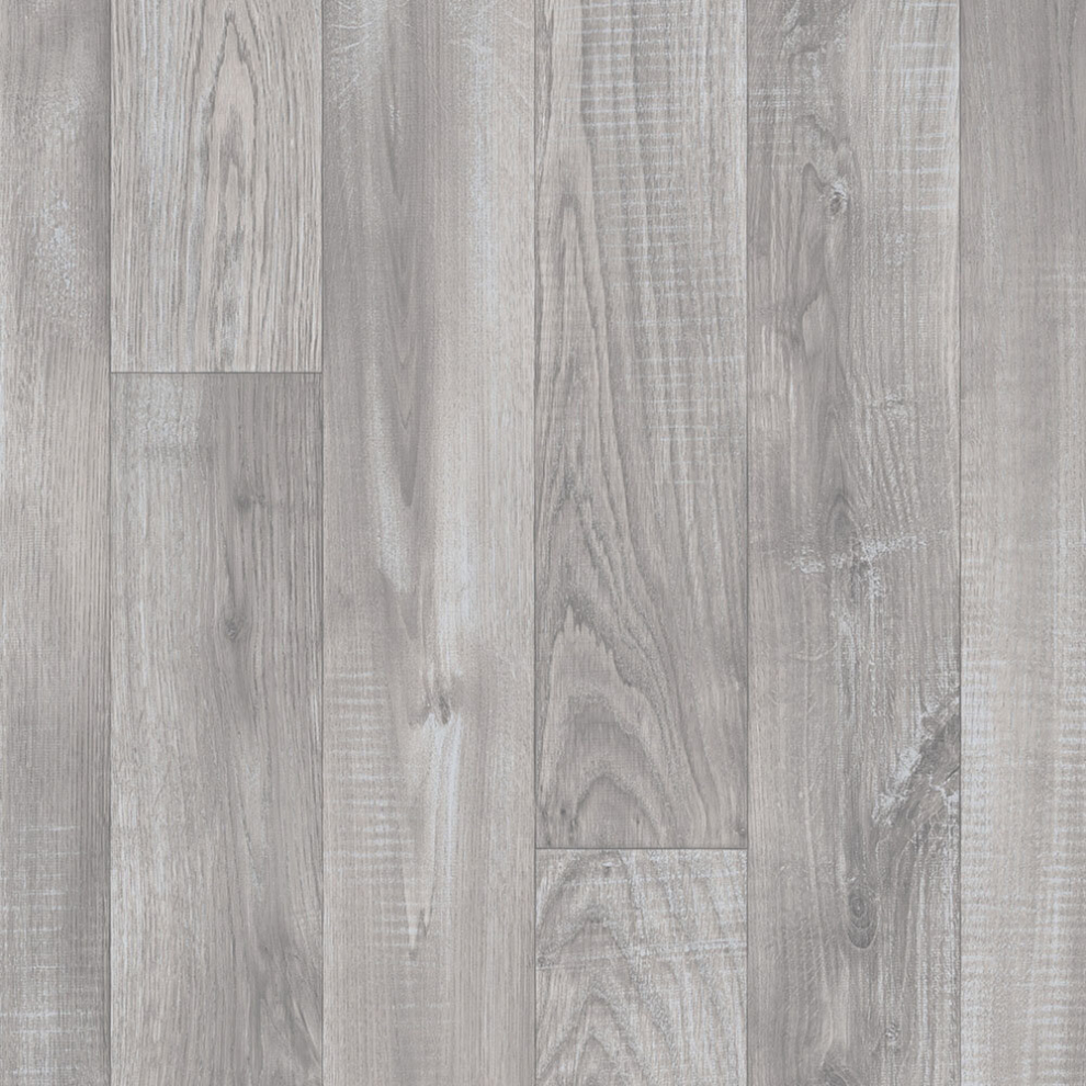 (2M(6'6") X 2M(6'6")-4Mâ², Oxford Silver Narrow Plank) Cushion Backed Non Slip Wood Effect Lino Vinyl Flooring For Home Kitchen Bedroom 9506858361955