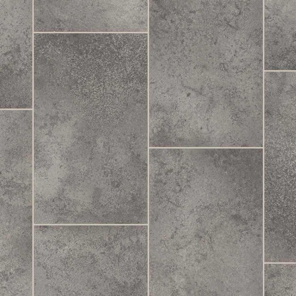 (7M(23') X 2M(6'6")-14Mâ², Neptune Grey Tile) Tile Effect Anti Slip Lino Vinyl Flooring For Livingroom, Kitchen Sheet Vinyl 9503911722319