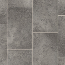 (2m(6'6") X 2m(6'6")-4m², Earth Grey Black Tile) Tile Effect Anti Slip Lino Vinyl Flooring For LivingRoom, Kitchen Sheet Vinyl