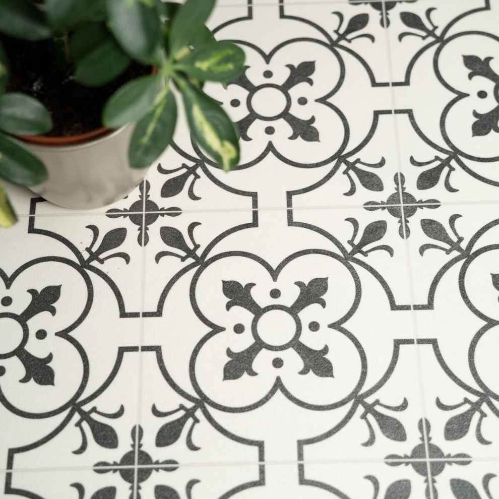 (5M(16'4") X 4M(13'1")-20Mâ², Venus White Grey Vintage) Vintage Morrocon Effect Vinyl Flooring For Livingroom, Kitchen,Thick Vinyl Sheet 9509143324130