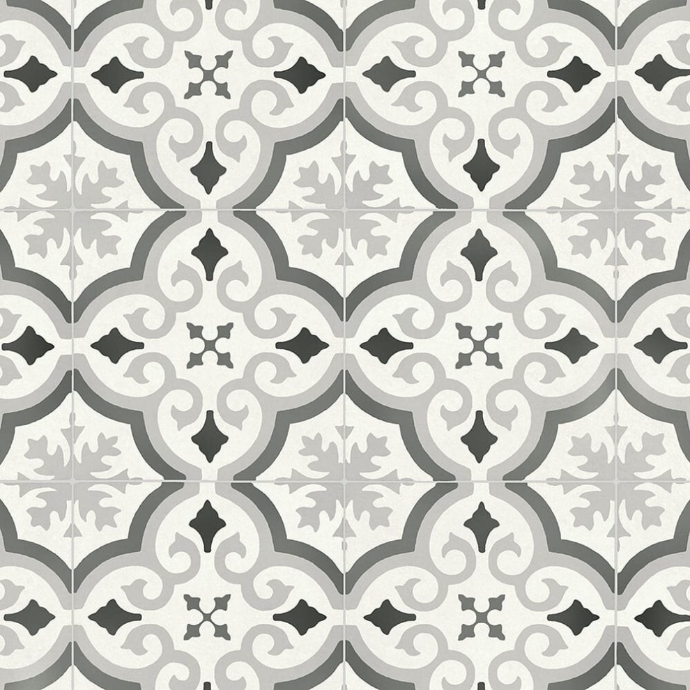 (2M(6'6") X 2M(6'6")-4Mâ², Earth White Grey Vintage) Vintage Morrocon Effect Vinyl Flooring For Livingroom, Kitchen,Thick Vinyl Sheet 9501233533286