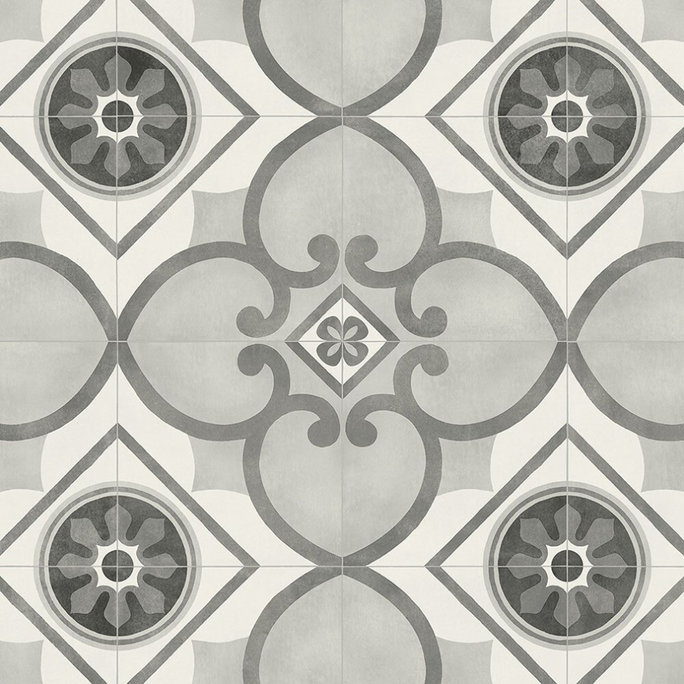 Mega Flooring Uk Grey (5M(16'4") X 3M(9'9")-15Mâ², Mercury Vintage) Vintage Morrocon Effect Vinyl Flooring For Livingroom, Kitchen,Thick Vinyl Sheet
