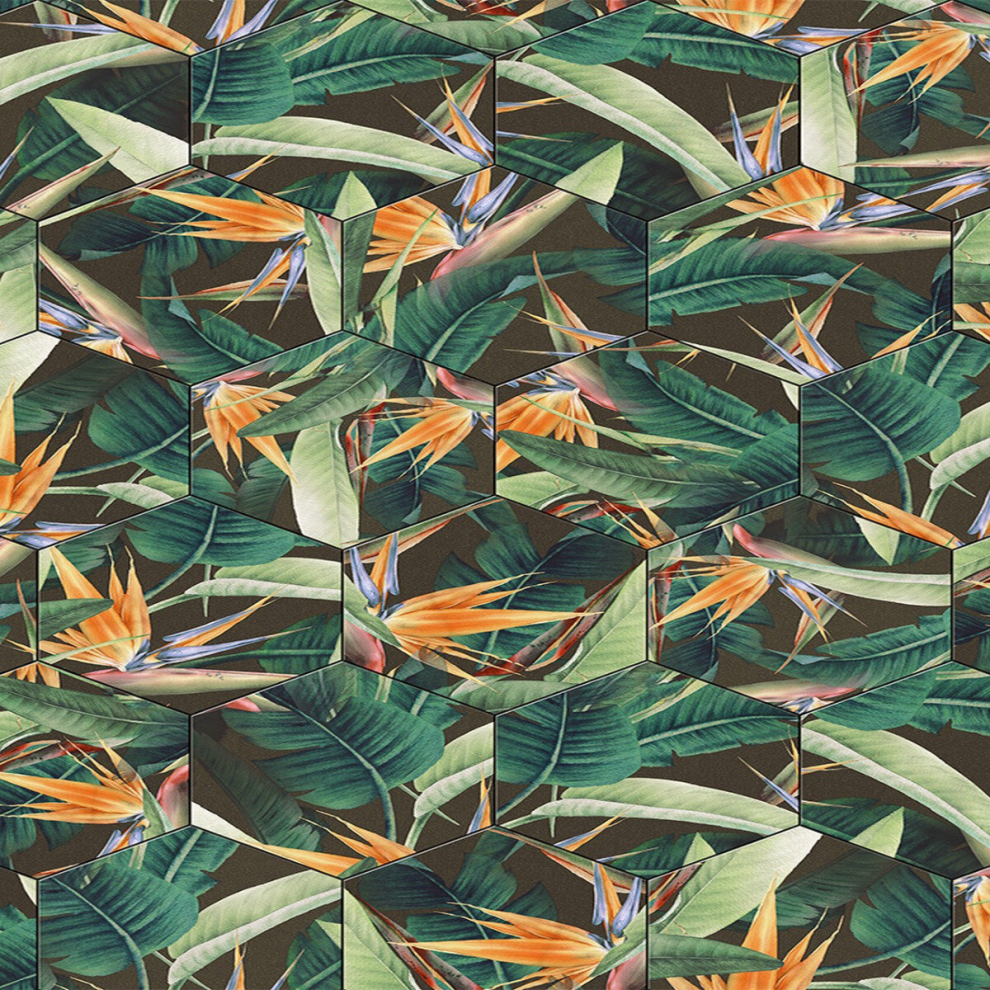 (6M(19'8") X 4M(13'1")-24Mâ², Green Floral 3D) 3D Funky Effect Non Slip Vinyl Flooring 9501373865919