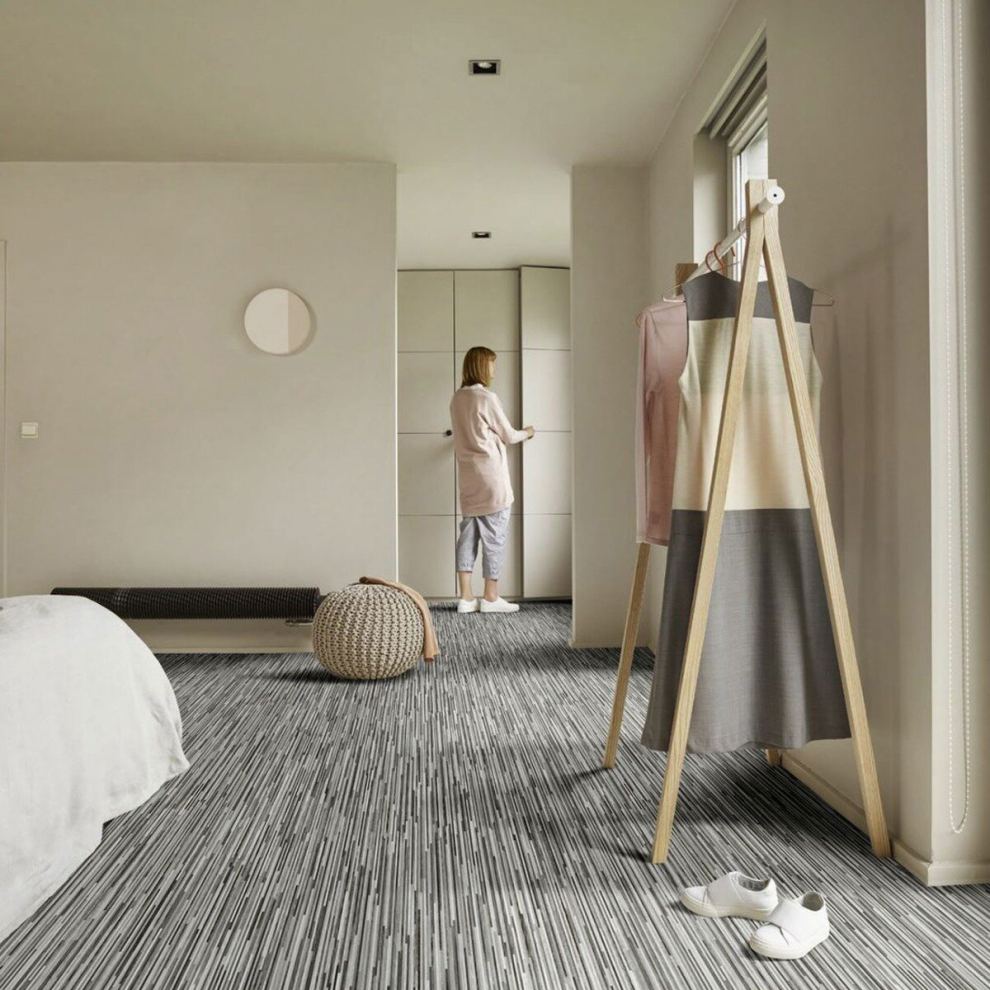 (3M(9'9") X 3M(9'9")-9Mâ², Dark Grey Stripe Plank) Stripe Wood Effect Vinyl Flooring For Livingroom, Kitchen Waterproof Vinyl Sheet 9501395687216