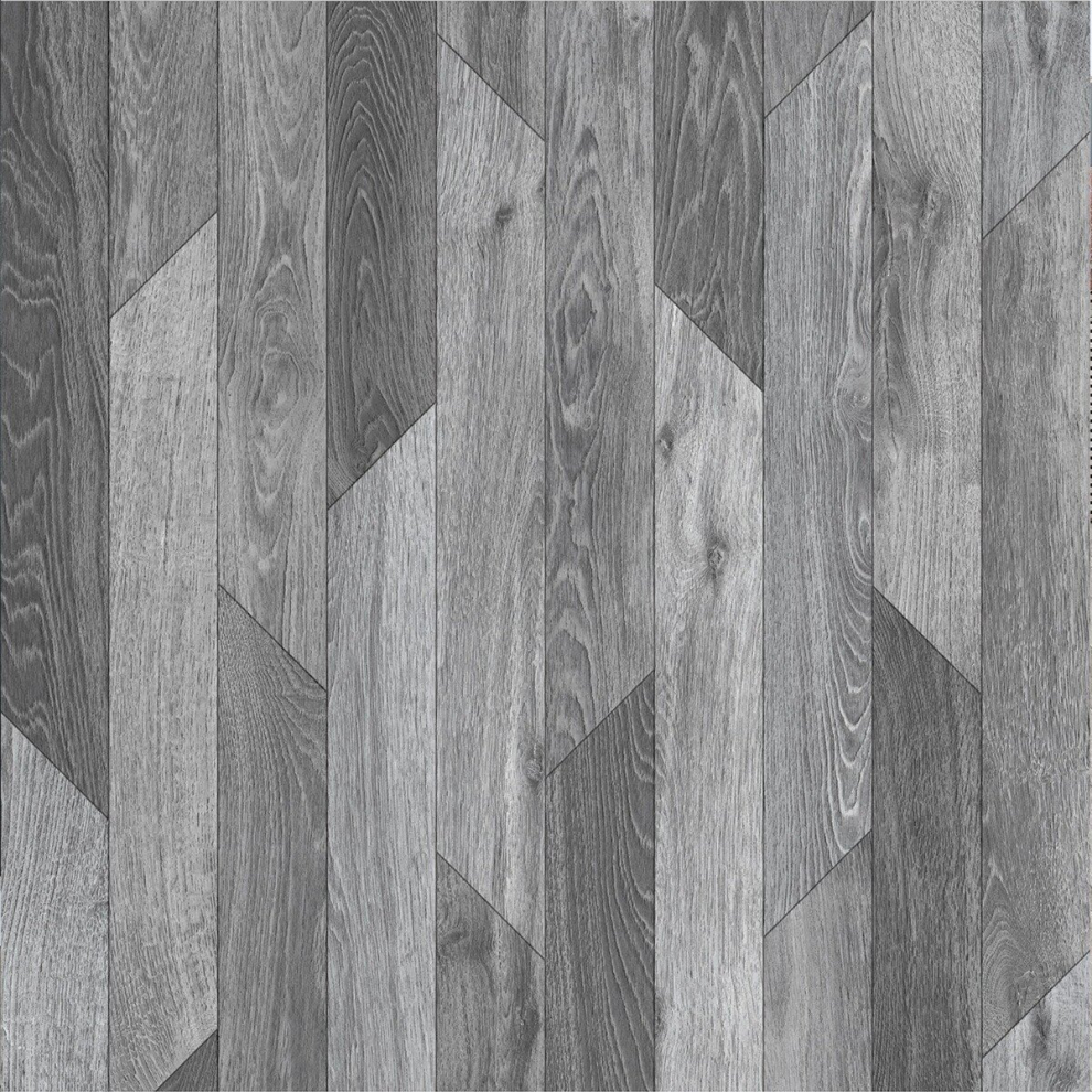 (3M(9'9") X 3M(9'9")-9Mâ², Silver Grey Narrow Plank) Anti Slip Wood Effect Lino Vinyl Flooring For Livingroom Kitchen Vinyl Sheet 9504741516550