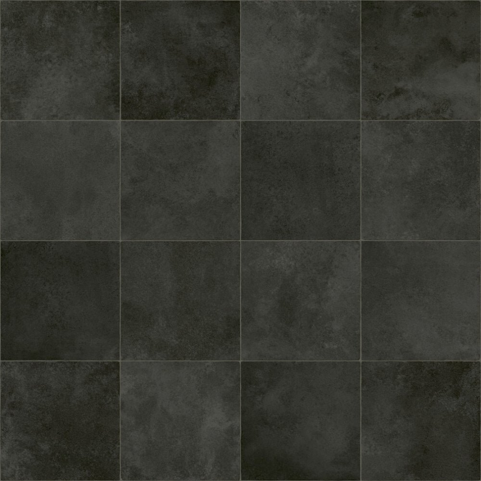 (2M(6'6") X 2M(6'6")-4Mâ², Mercury Grey Blocks) Tile Effect Non Slip Blocks Pattern Lino Vinyl Flooring For Home Kitchen Bedroom 9502156299662