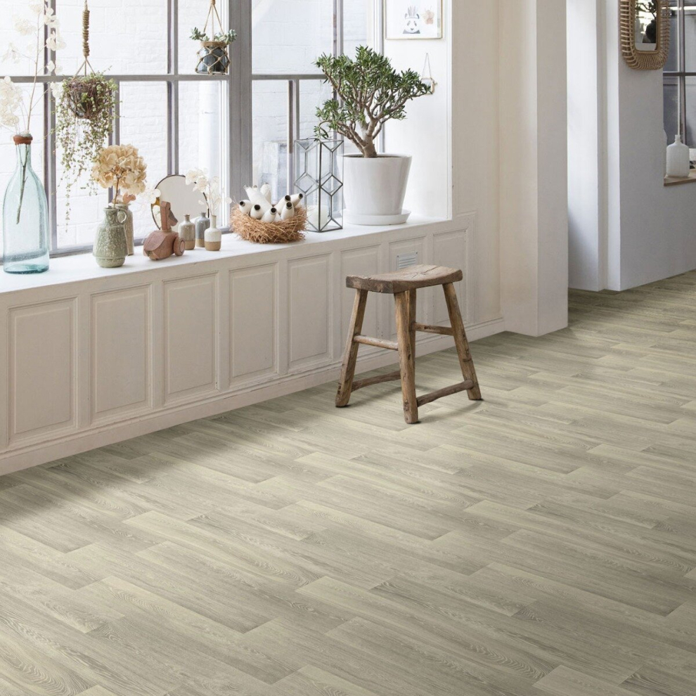 (1M(3'3") X 4M(13'1")-4Mâ², Light Beige Narrow Plank 04) Narrow Pattern Non Slip Wood Effect Lino Vinyl Flooring For Home And Kitchen 9505511322562