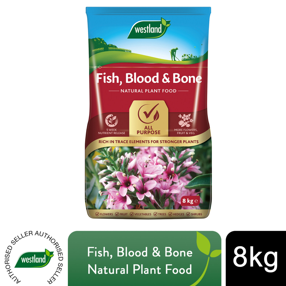 Westland Fish, Blood & Bone Meal Helps Build Soil Fertility 8Kg Bag