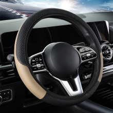 (StyleJ) Universal Car Steering Wheel Cover Elastic No Inner Ring Carbon Leather Fiber