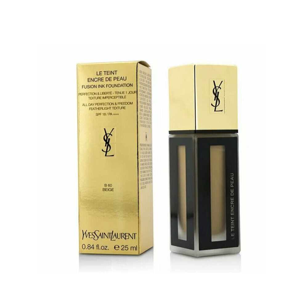 Ysl Fusion Ink Foundation Beige Dore (Golden Beige 60) 25ml Brand New Boxed