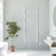 (White, 1600x600mm) Prefilled Electric Straight Heated Towel Rail Radiator Ladder Warmer