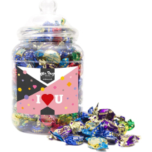 I Love You Valentines Day Gift Assorted Wrapped Toffees & Eclairs Novelty Sweet Tub 1000gm