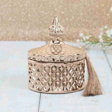 Vintage Rose Gold Blossom & Honey Candle Glass Jar Decorative Lid
