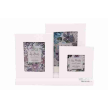 Set 3 Off White Wooden Photo Multi Frames Display Tray Stand 4x6 3x3