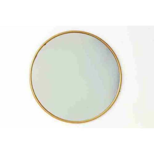Large Gold Framed Round Geometric Wall Mirror