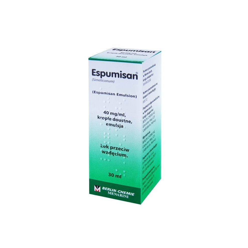 Berlin-Chemie/Menarini Polska Espumisan 40Mg/Ml Krople 30 Ml Colic Gestational Stomach Gas Relieve