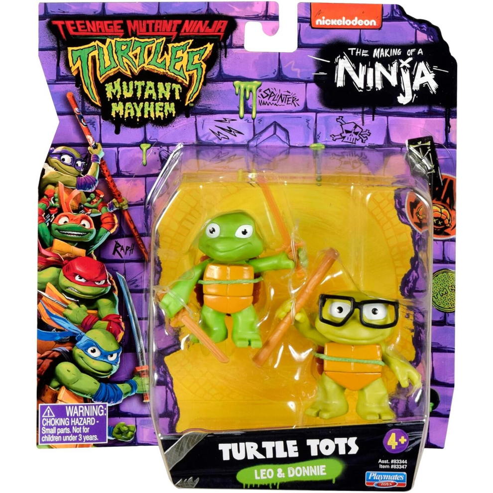 Teenage Mutant Ninja Turtles Turtle Tots Action Figure 2 Pack Featuring Leonardo and Donatello