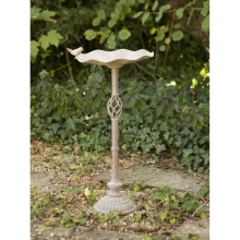 Decorative Vintage Metal Bird Bath Bowl with Ornate Stand, Garden Decor - LO-20238-12