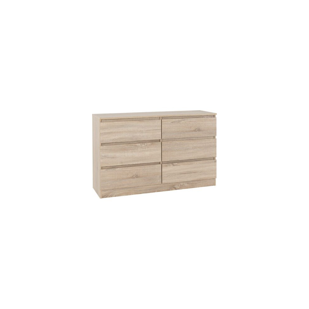 Malvern 6 Drawer Chest of Drawers in Sonoma Oak Effect Recessed Handles
